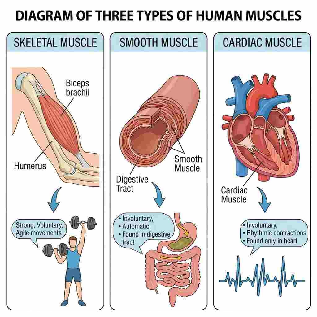 3 types of muscles in human anatomy